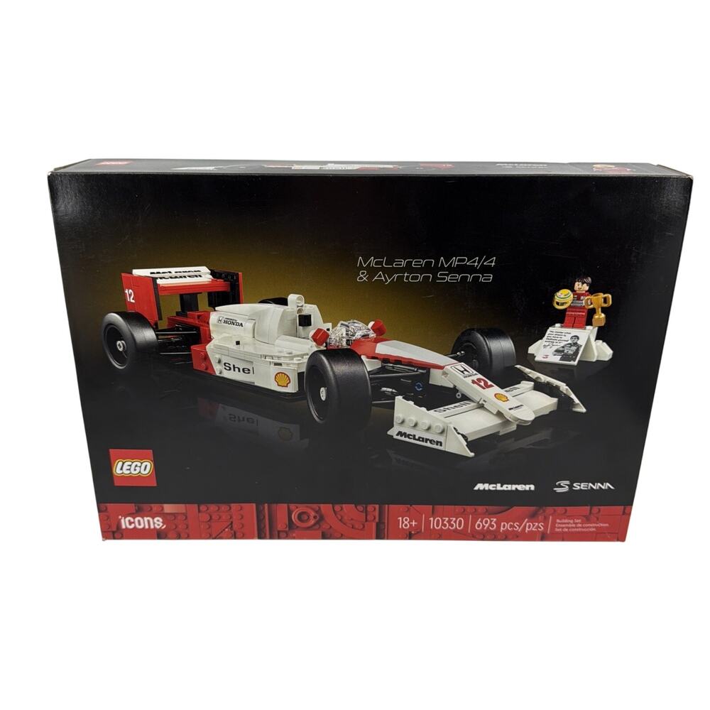 LEGO Icons 10330 McLaren MP4/4 & Ayrton Senna Formula 1 F1 Racing Car Set NIB